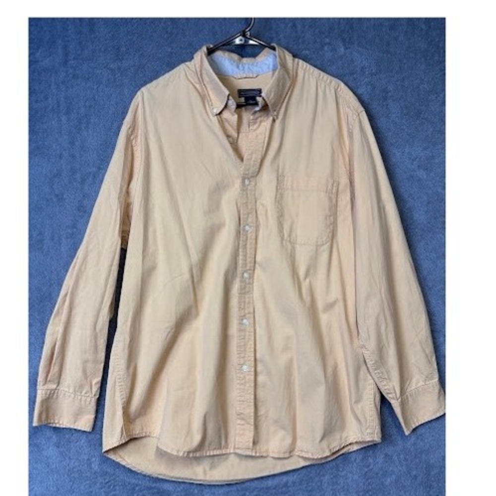 Saddlebred XL Button Down Shirt Long Sleeve Peach Casual Menswear